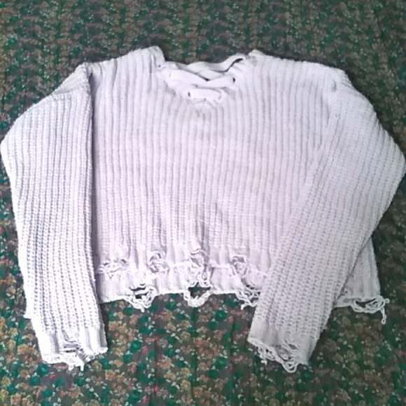 NWOT Lilac distressed sweater - Picture 5 of 5